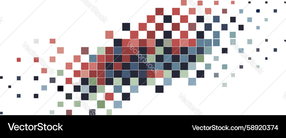 Abstract pixelated mosaic with dynamic color Vector Image