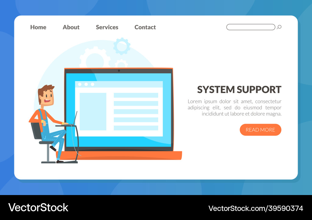 Administrative support service with sysadmin Administrative support service with sysadmin vector image