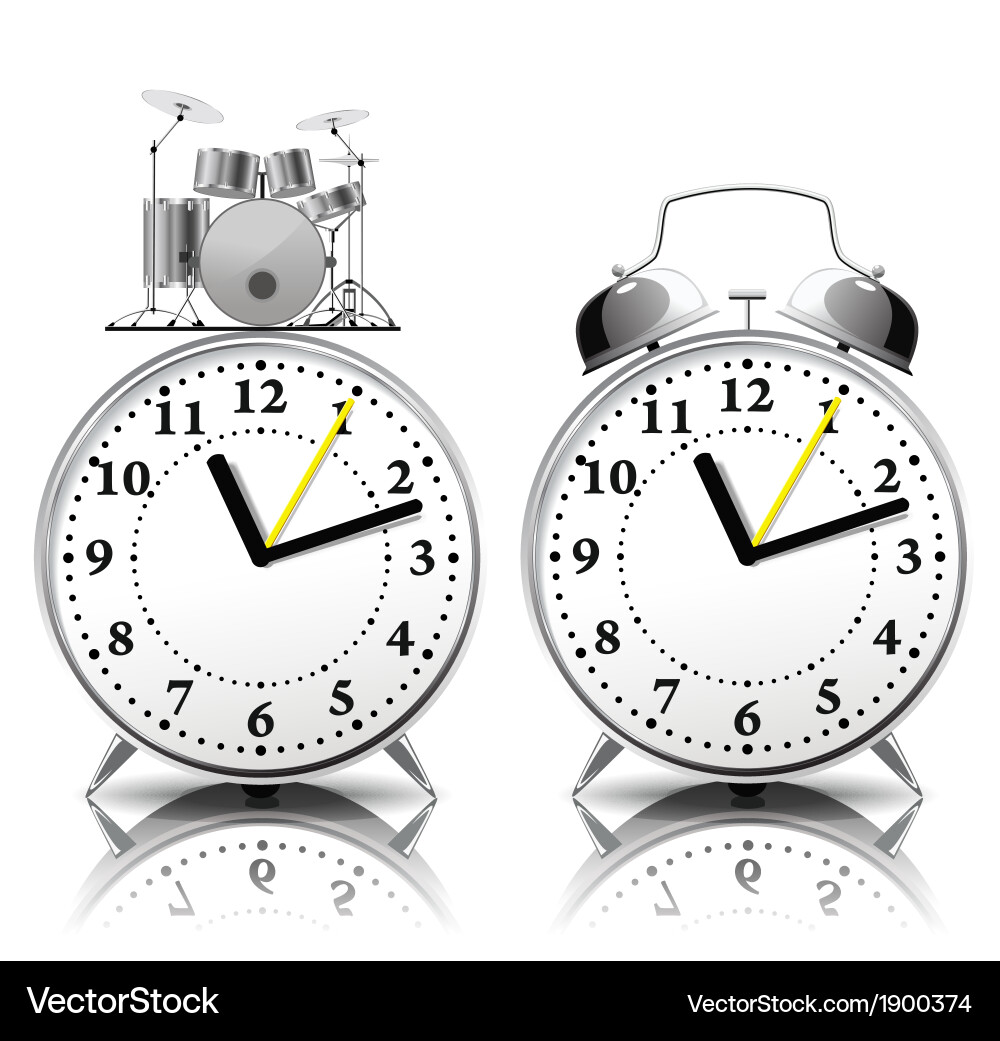 Alarm clock set in a retro style Vector Image
