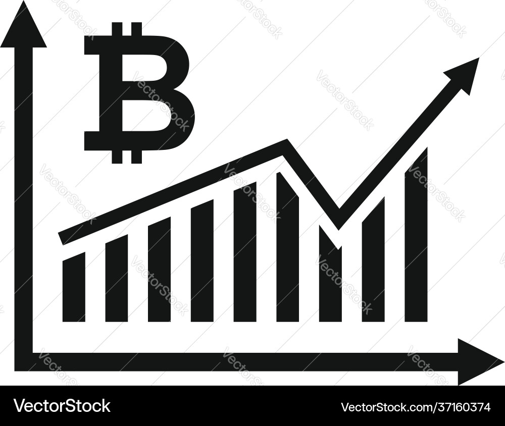 Bitcoin graph chart icon simple style Bitcoin graph chart icon simple style vector image