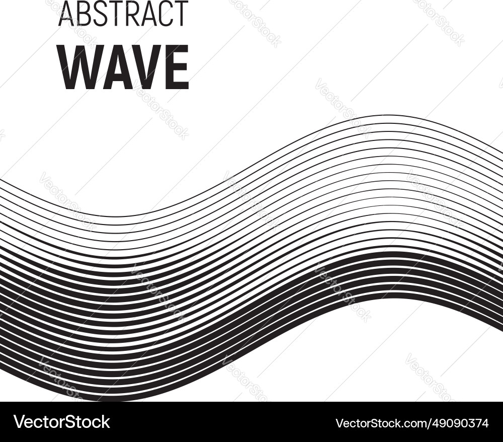 Black curved lines with variable thickness Black curved lines with variable thickness vector image