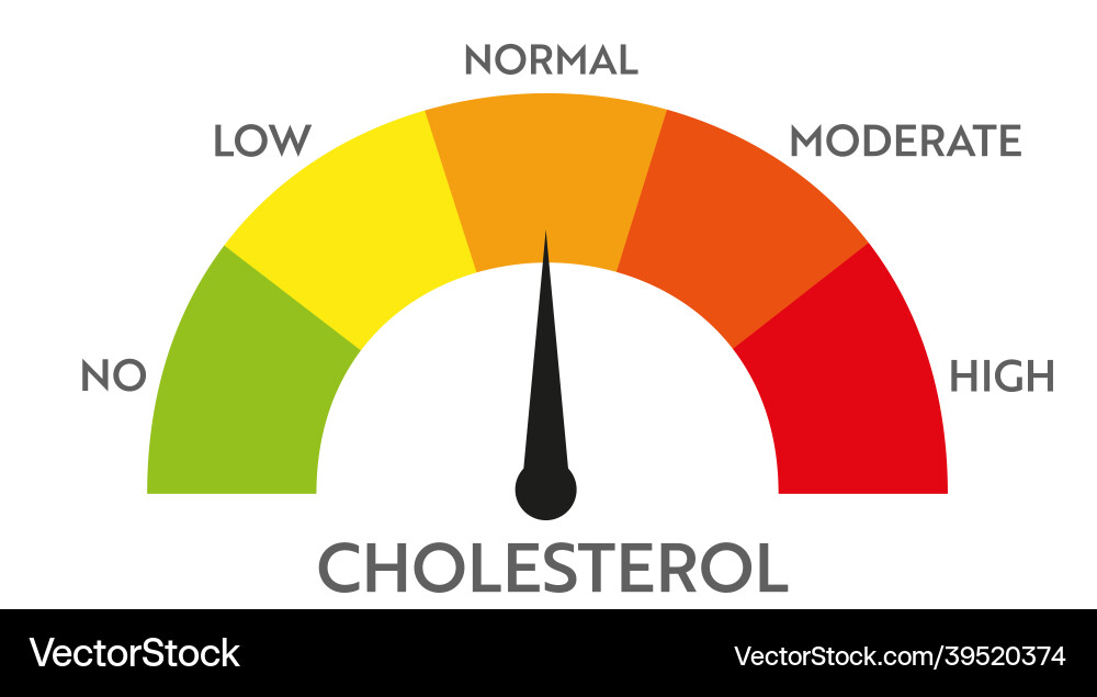 Cholesterol level meter indicator Royalty Free Vector Image