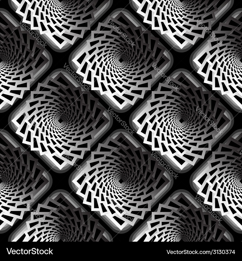 Design seamless monochrome vortex twisting pattern Vector Image