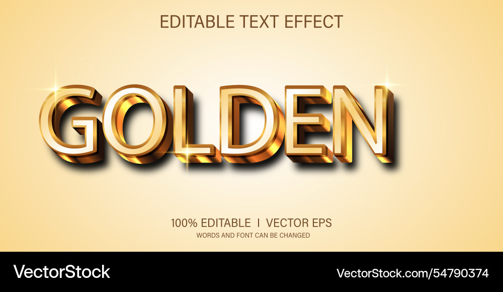 Golden 3d text effect with modern style design Golden 3d text effect with modern style design vector image