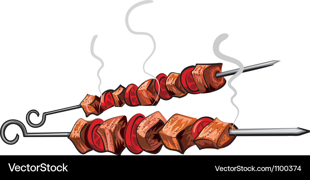 Grilled meat Royalty Free Vector Image - VectorStock