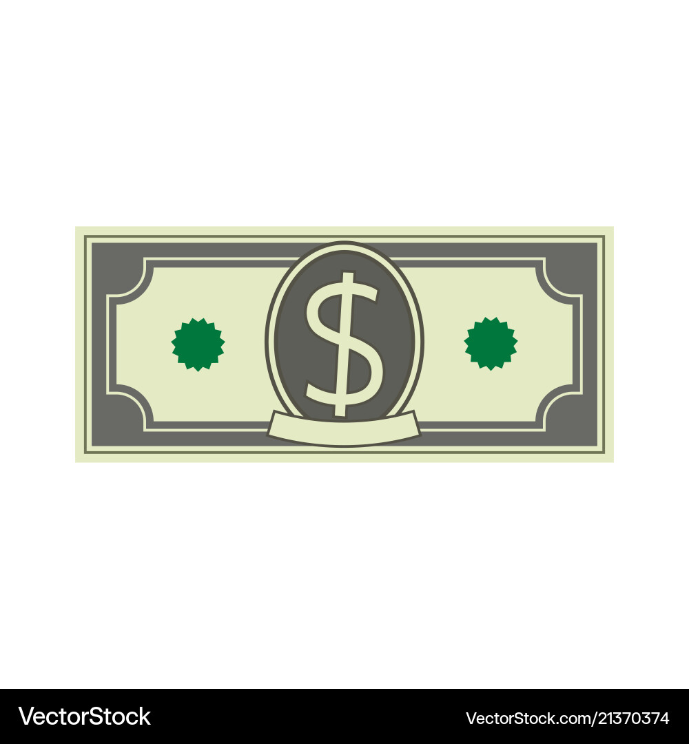 Money Dollar Bill Icon – Royalty-Free Vector | VectorStock, image size:1000x1080