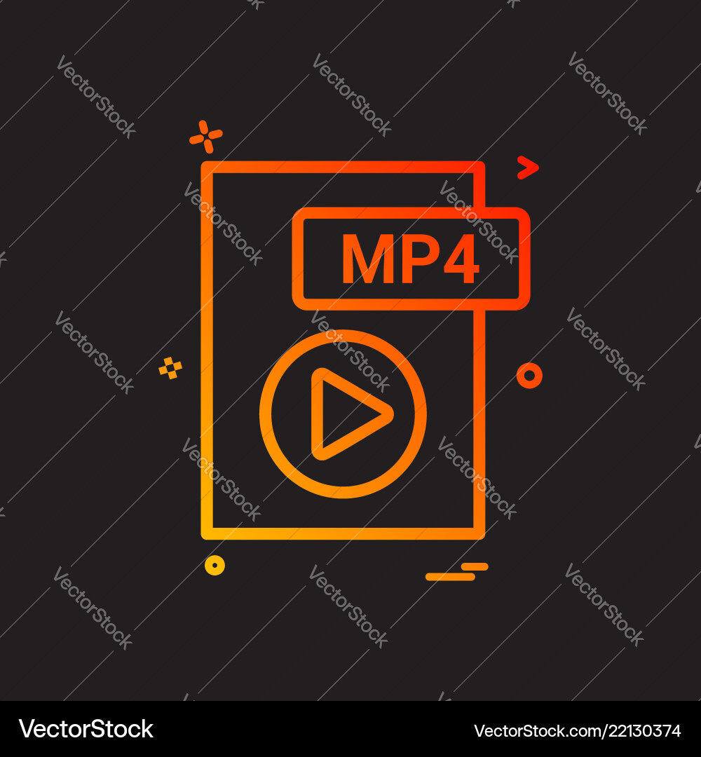 Mp4 file format icon design Mp4 file format icon design Vector Image