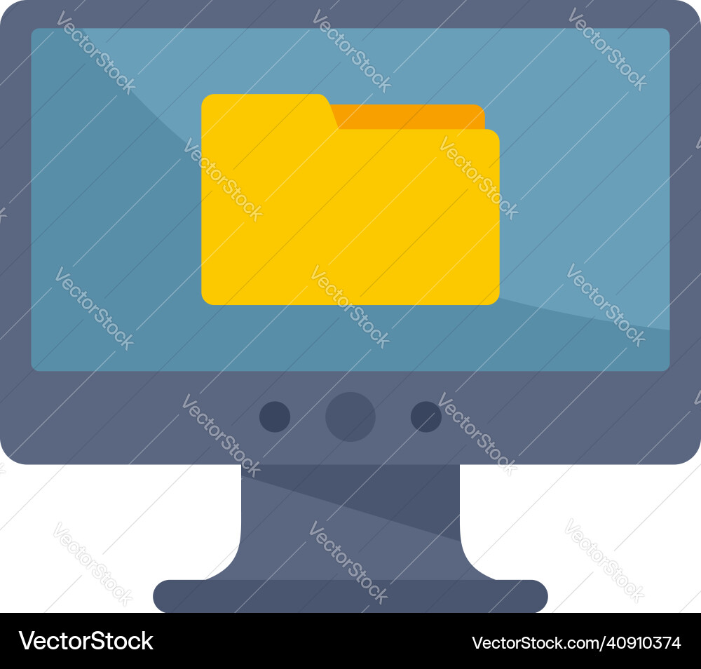 Ordner Remote Access Icon flach isoliert Vektorbild