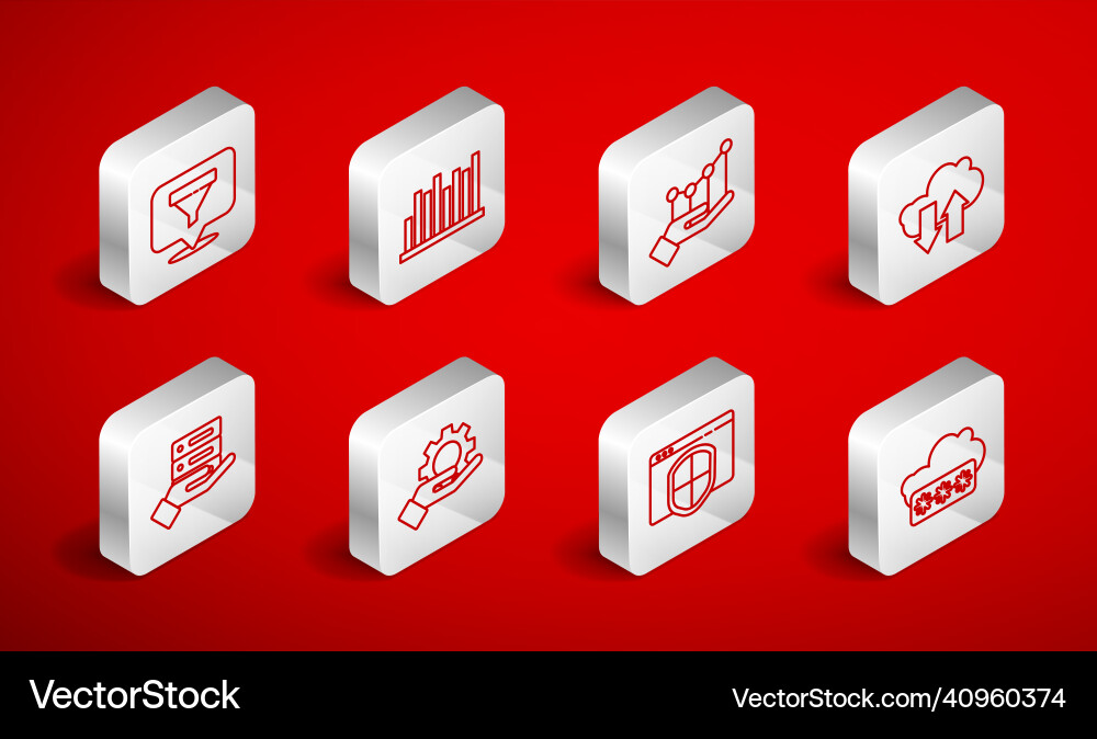 Set line password protection pie chart Set line password protection pie chart vector image