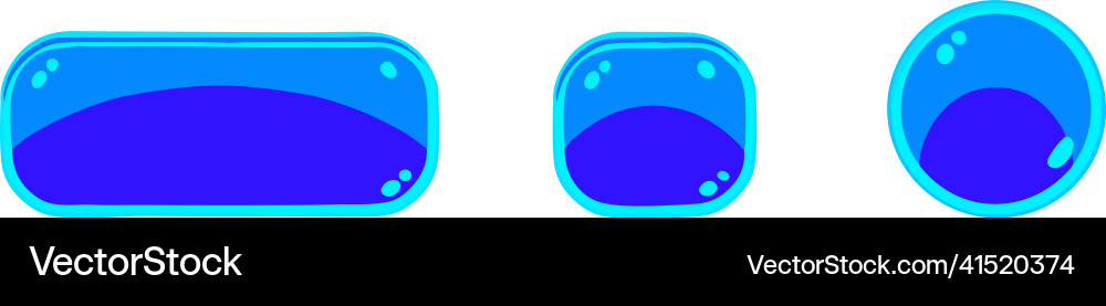 Set of different blue buttons for game or site Set of different blue buttons for game or site vector image