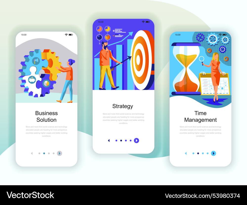 Set of onboarding screens user interface kit Vector Image