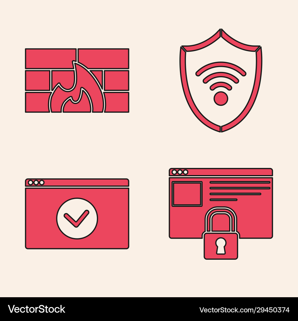 Set secure your site with https ssl firewall Set secure your site with https ssl firewall vector image