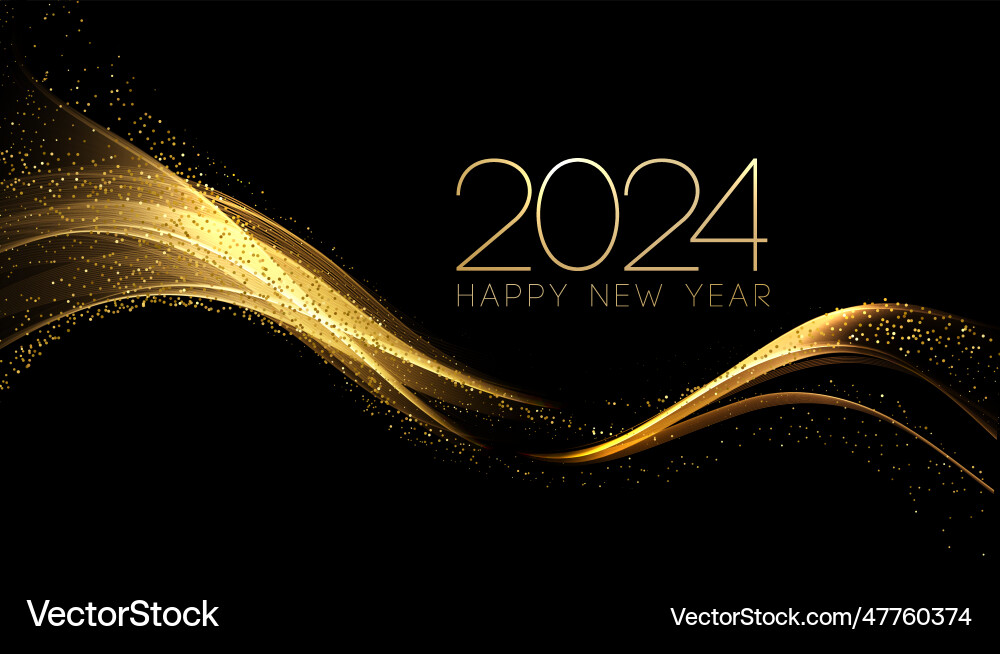 Shiny Gold New Year Wave vector image