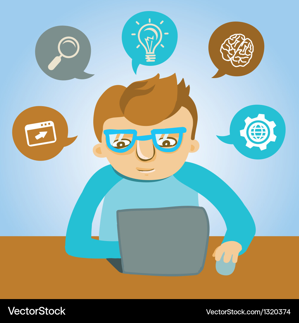 Smiling Programmer vector image