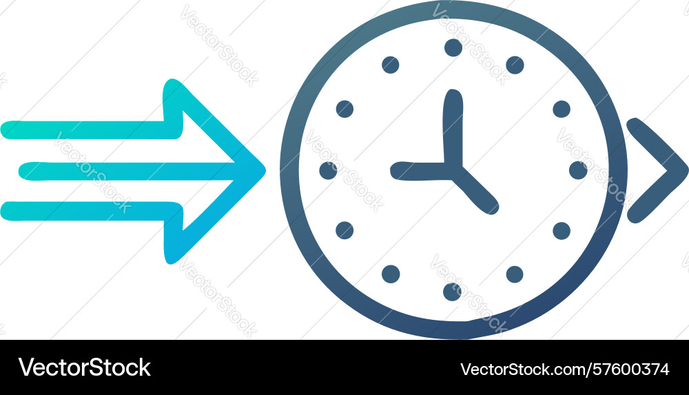 Super fast time clock with triple arrows vector image