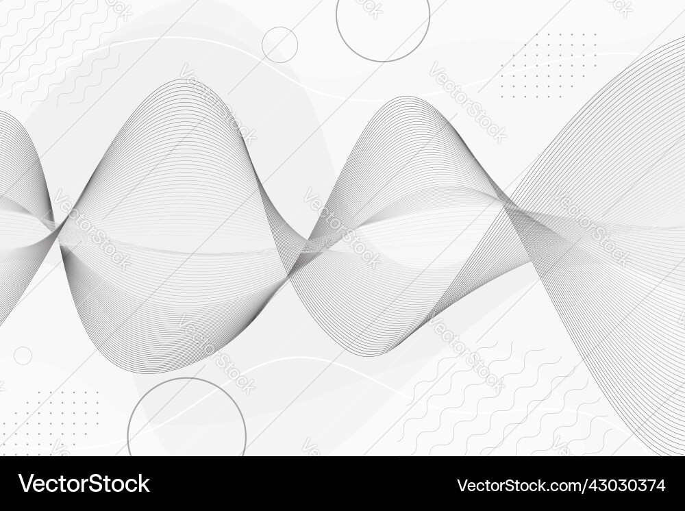 White abstract background design with wavy lines Vector Image