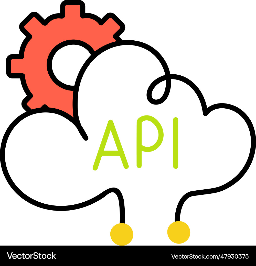 API Cloud Connection Icon vector image