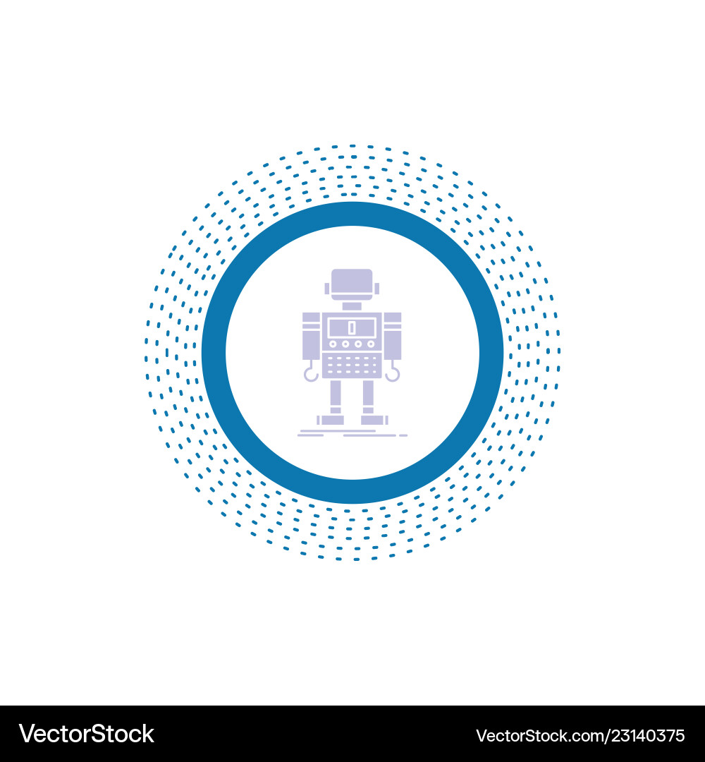 Autonomous machine robot robotic technology glyph Autonomous machine robot robotic technology glyph Vector Image