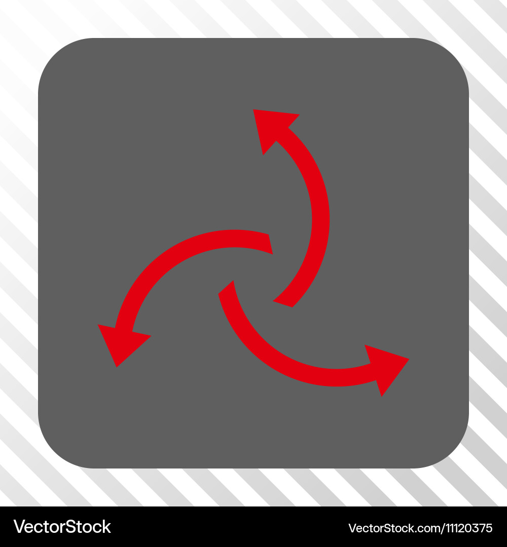 Centrifugal arrows rounded square button vector image
