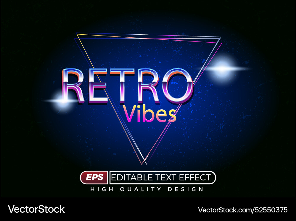 Editable 3d text effect retro vibes Editable 3d text effect retro vibes Vector Image