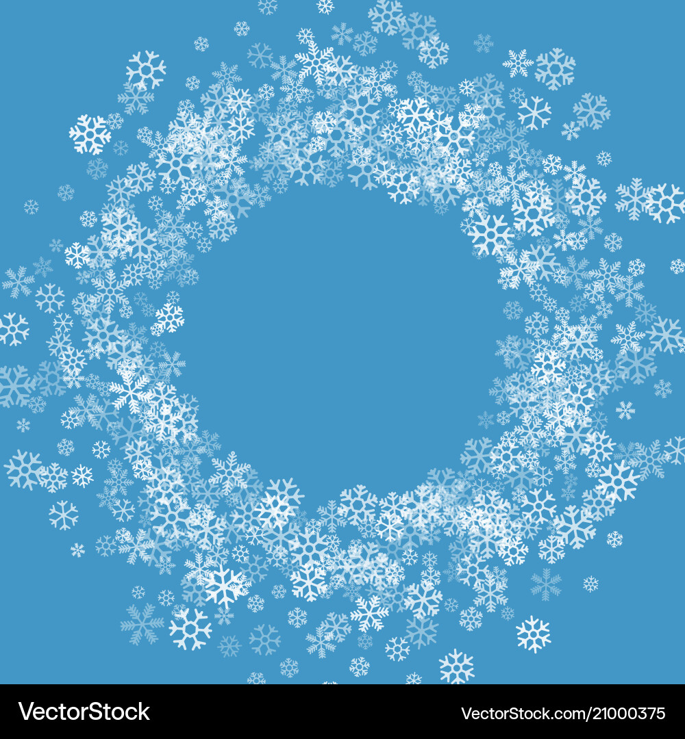 Frame or border of random scatter snowflakes Vector Image