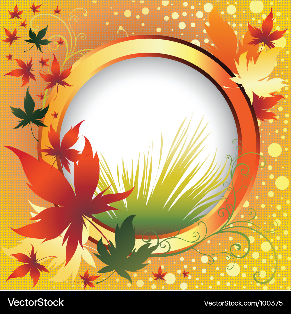 Frame with colorful autumn leafs than Vector Image