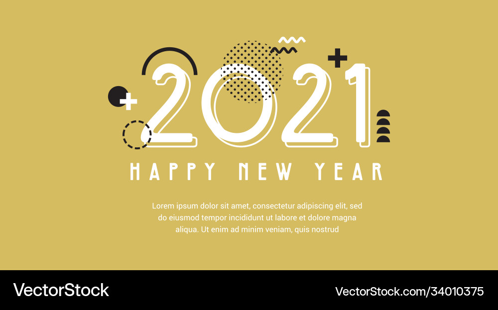 Happy new year- 2021 banner for year social Happy new year- 2021 banner for year social vector image