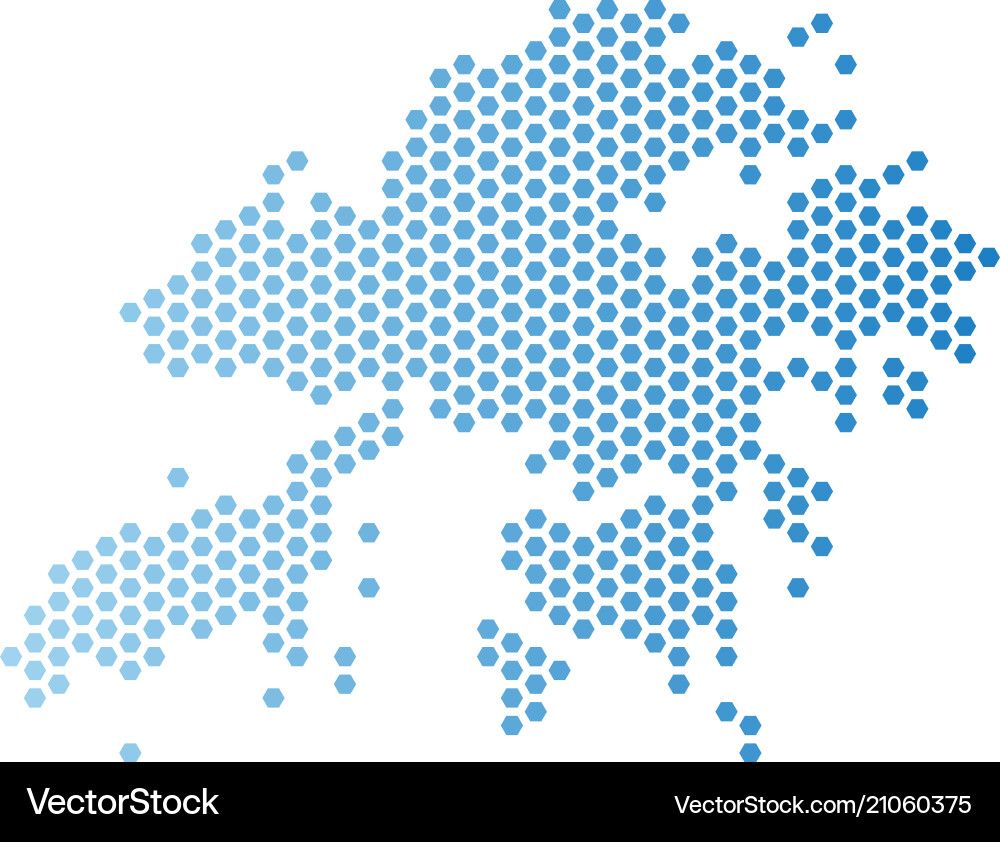 Hong kong map hexagon abstraction Hong kong map hexagon abstraction vector image