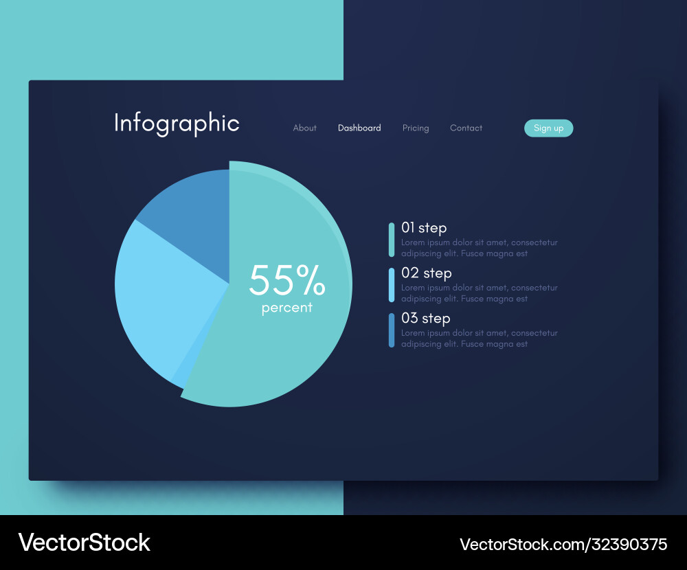 Infographic Template - Mobile App & Data Vector Image