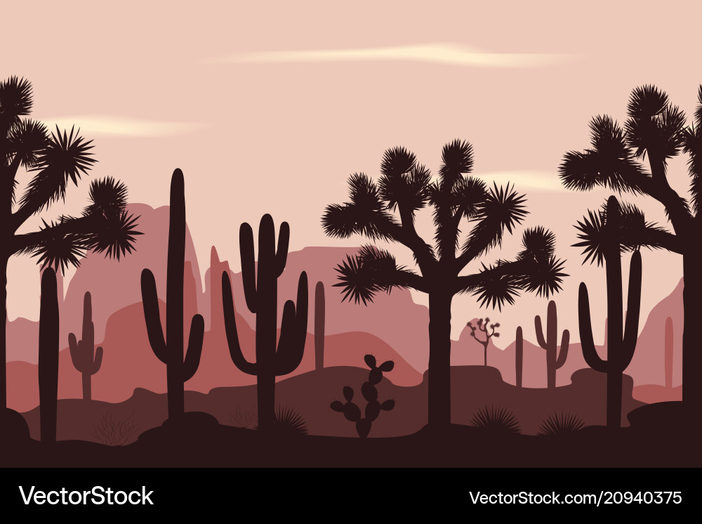 Joshua Tree Desert Landscape vector image