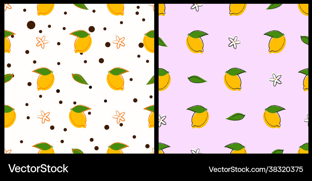 Patterns with lemon Vector Image