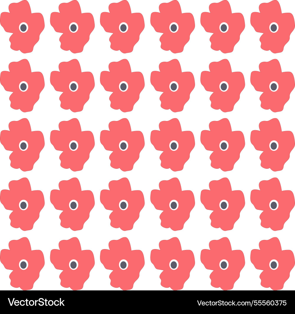 Red retro floral pattern texture background vector image