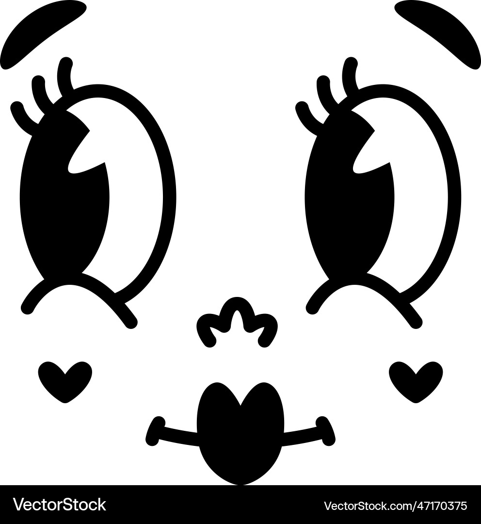 Retro cartoon mascot face with big eyes and lips Retro cartoon mascot face with big eyes and lips vector image