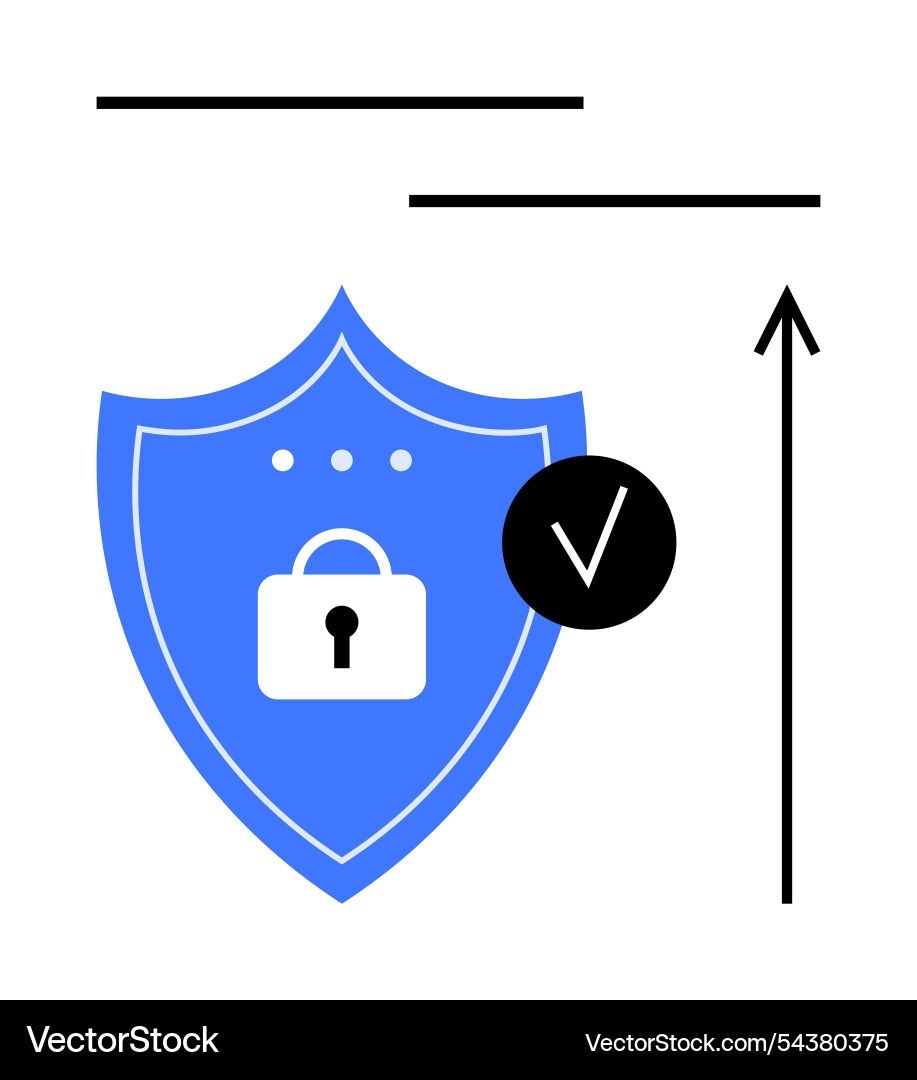Secure data protection symbolized by shield Secure data protection symbolized by shield vector image