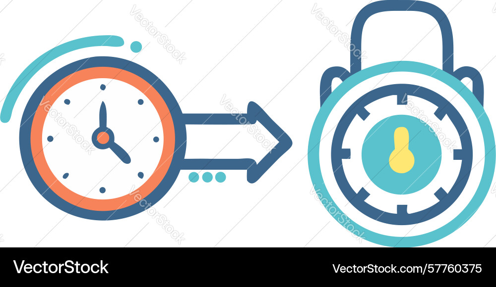 Time to secure icon design generative ai vector image
