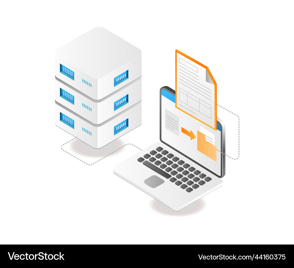 Transfer computer data to server Transfer computer data to server vector image