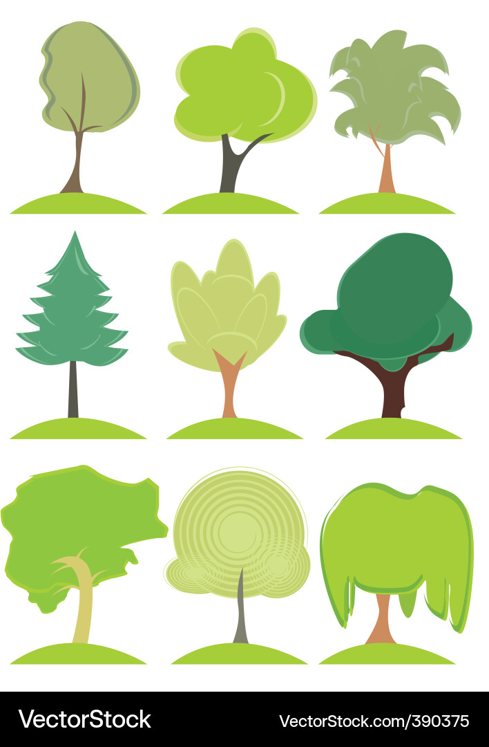 Tree Symbols Set vector image
