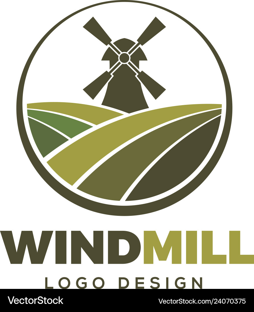 Windmill Farm Logo Royalty Free Vector Image - VectorStock