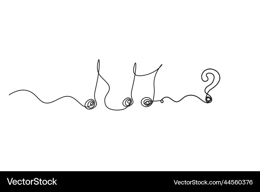 Abstract Whole Note with Question Mark vector image