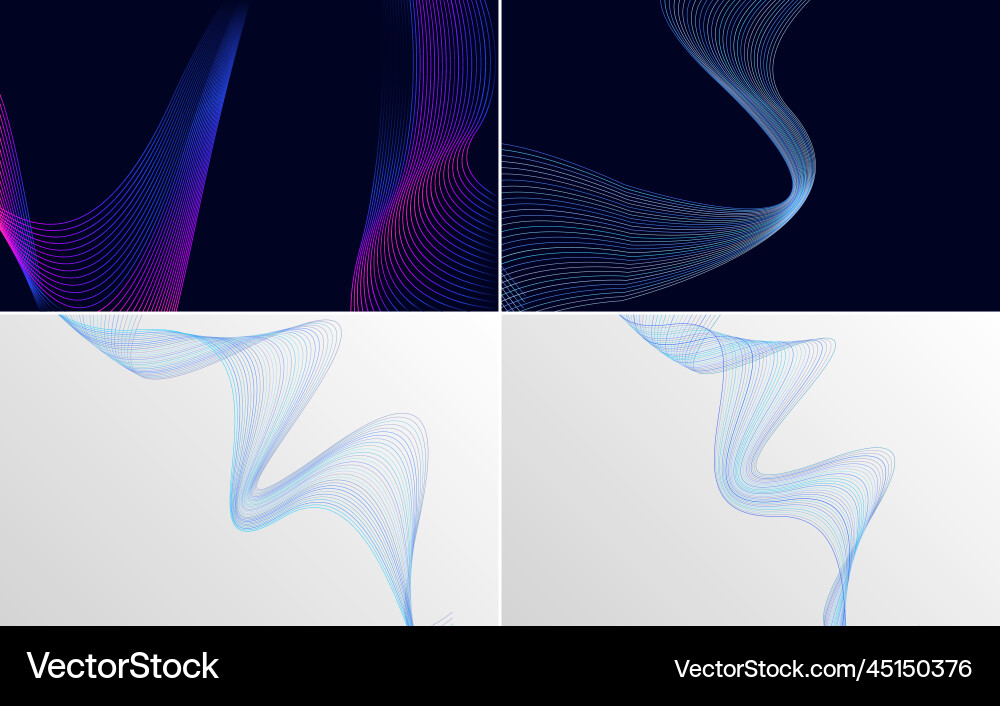 Add a professional touch with this set of 4 line Add a professional touch with this set of 4 line Vector Image