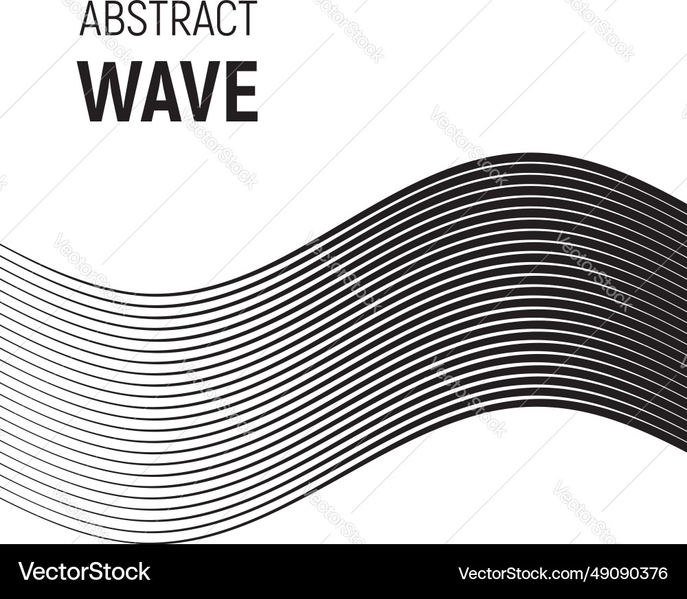 Black curved lines with variable thickness Black curved lines with variable thickness vector image