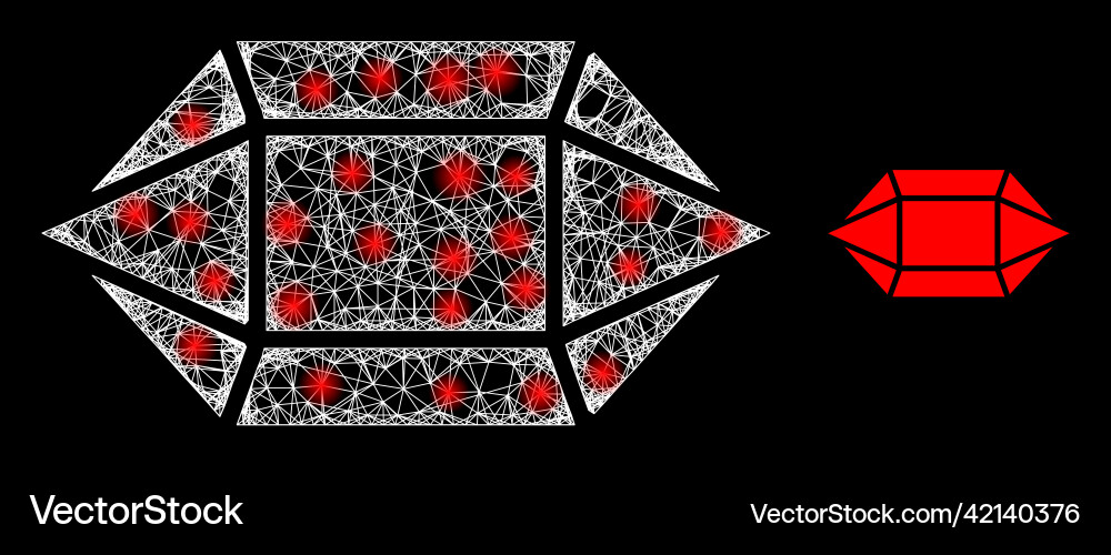 Bright web model ruby crystal with Bright web model ruby crystal with vector image