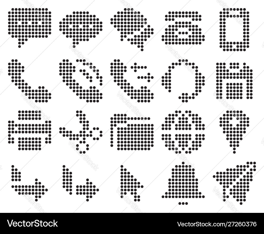 Collection dotted icons user interface set 3 Collection dotted icons user interface set 3 vector image