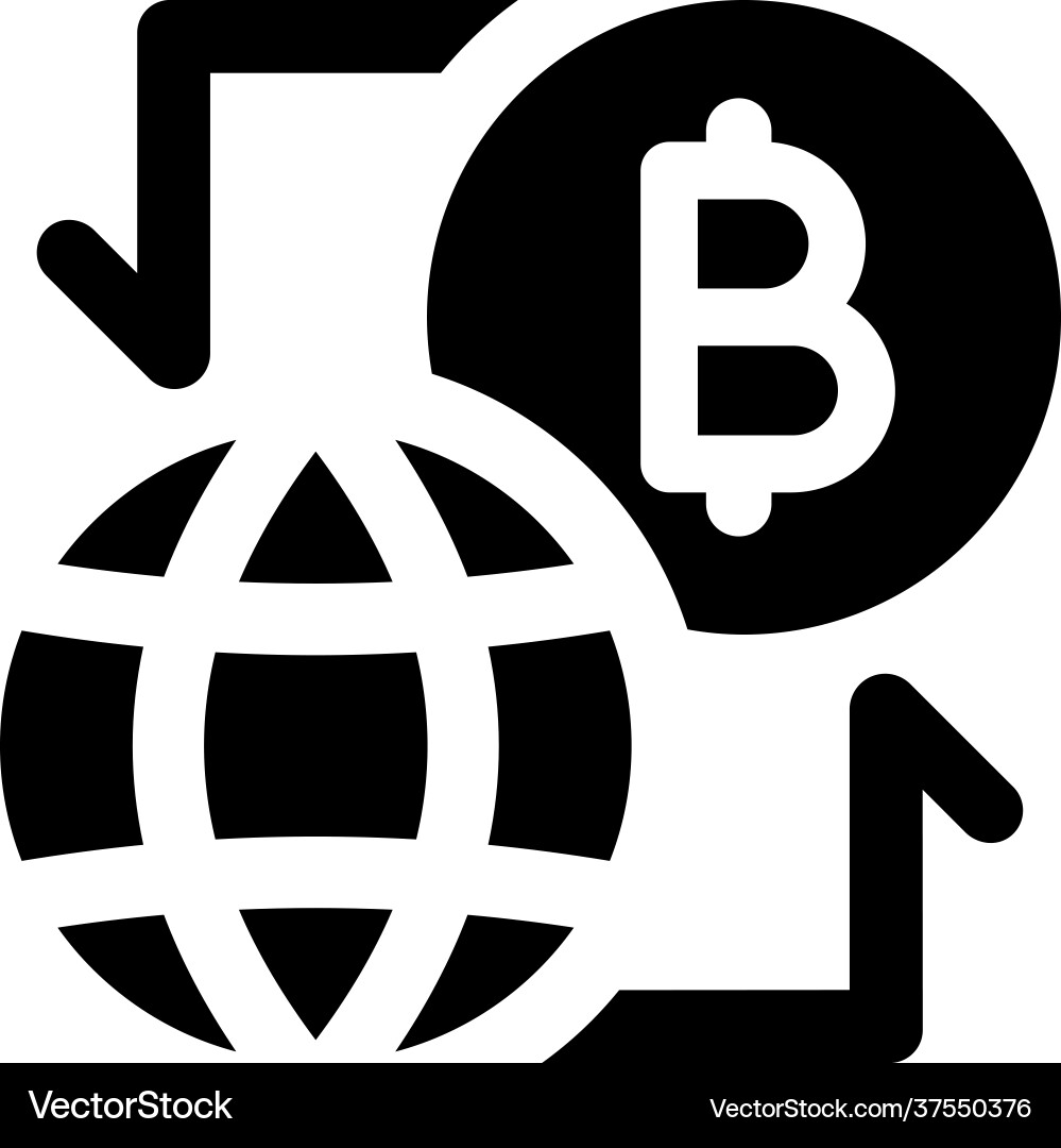 Cryptocurrency money flow icon – Royalty-Free Vector | VectorStock