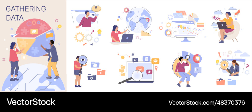 Data Analysis & Interpretation vector image