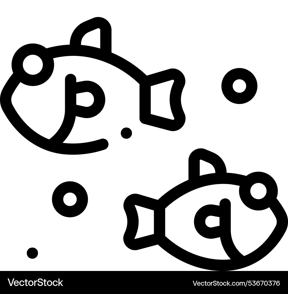 Fish icon thin linear style design isolated Fish icon thin linear style design isolated Vector Image