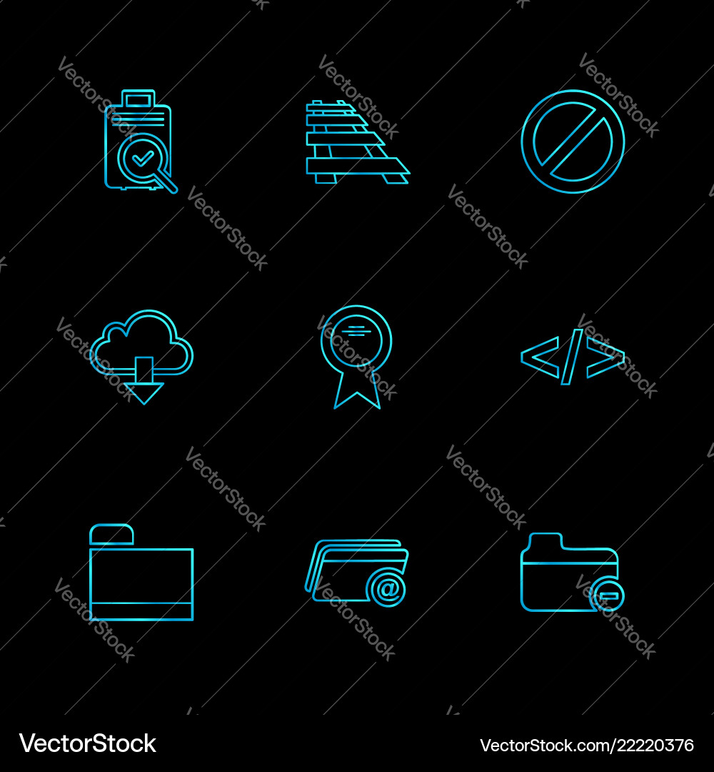 Folder files directory search code eps icons vector image