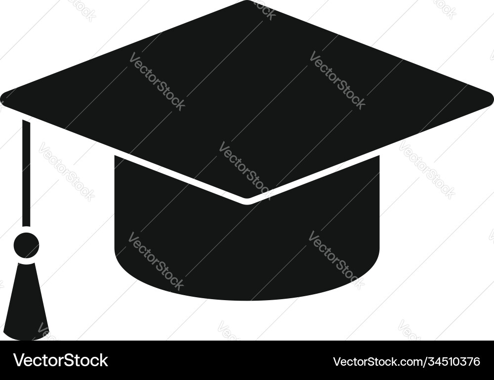 Graduation hat icon simple style Royalty Free Vector Image