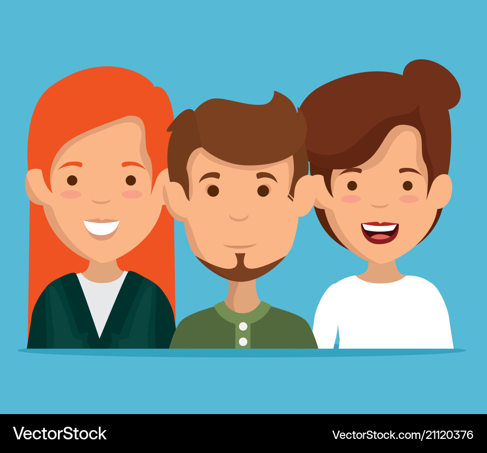 Group of friends characters Royalty Free Vector Image