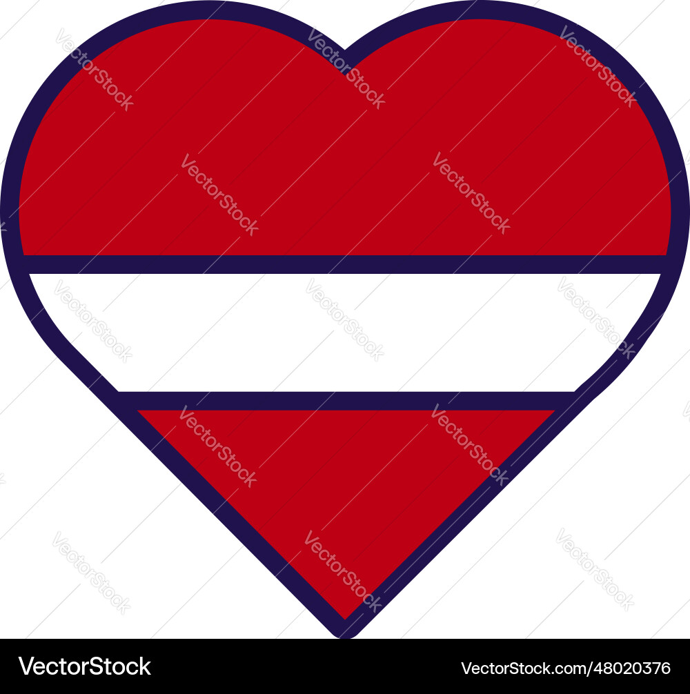 Latvia flag festive patriot heart outline icon Latvia flag festive patriot heart outline icon vector image